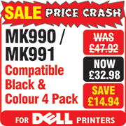 Dell MK990 / MK991 Compatible Black and Colour Ink Cartridge 4 Pack