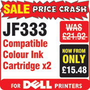 Dell JF333 Compatible Colour Ink Cartridge x2