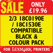 2/3 18C0190E / 18C1530E Compatible Black and Colour Pack