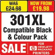 HP CH563E / CH564E (301XL) Compatible Black and Colour Ink Cartridge Pack
