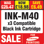 Samsung INK-M40 x3 Compatible Black Ink Cartridge 
