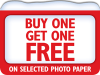 Buy one get one free on selected photo paper