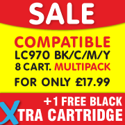 LC970 compat 8 packs with free black