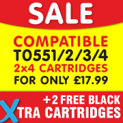 T0551/2/3/4 8 pack with 2 Free black