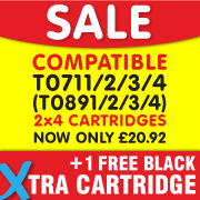T0711/2/3/4 8 packs with Free black