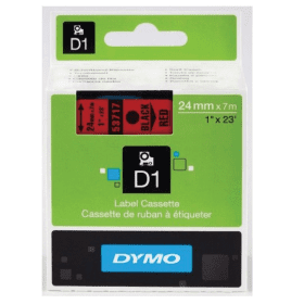Click to view product details and reviews for Dymo 53717 S0720970 D1 Black On Red Labelling Tape 24mm X 7m Original.