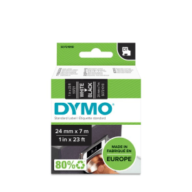 Click to view product details and reviews for Dymo 53721 S0721010 D1 White On Black Labelling Tape 24mm X 7m Original.