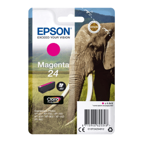 Click to view product details and reviews for Epson 24 Magenta Ink Cartridge Elephant Original.