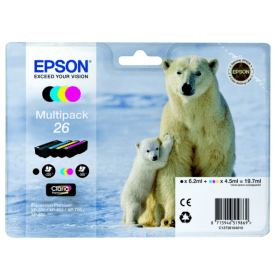 Click to view product details and reviews for Epson 26 4 Ink Cartridge Multipack Polar Bear Original.