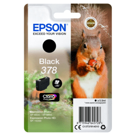 Click to view product details and reviews for Epson 378 Black Ink Cartridge Squirrel Original.
