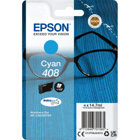 Click to view product details and reviews for Epson 408 Cyan Ink Cartridge Spectacles Original.