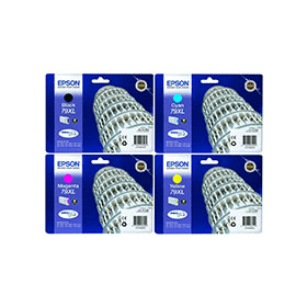 Click to view product details and reviews for Epson 79xl High Capacity 4 Ink Cartridge Multipack Tower Of Pisa Original.