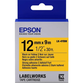 Click to view product details and reviews for Epson Lk 4ybw C53s654014 Strong Adhesive Black On Yellow Labelling Tape 12mm X 9m Original.