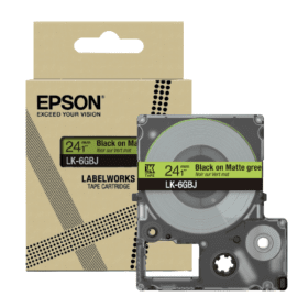 Click to view product details and reviews for Epson Lk 6gbj C53s672079 Black On Matte Green Label Tape Cartridge 24mm X 8m Original.