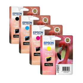 Click to view product details and reviews for Epson T087 4 Ink Cartridge Multipack Flamingo Original. Click to view product details and reviews for Epson T087 4 Ink Cartridge Multipack Flamingo Original.