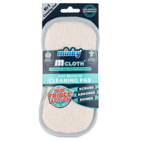 Click to view product details and reviews for Minky New Triple Action Anti Bacterial Cleaning Pad White.