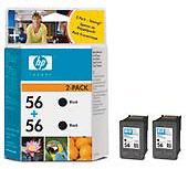 C9502ae (56) Original HP Black Ink Cartridges x2