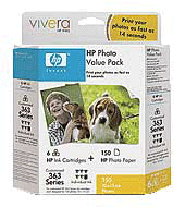 Q7966EE HP 363 Ink Cartridges + 150 shts 210g Gloss Paper