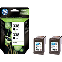CB331EE (338) Original HP Black Ink Cartridges x2