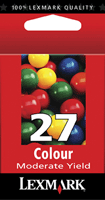 27/ 10N0227 TWIN Ink Cartridge Pack Original Lexmark Moderate Use Colour Ink Cartridge