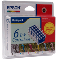 T04874010 Epson Original Black & Colour 6 Ink Cartridge Pack - Full set