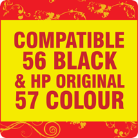 56 Compatible Black & 57 Original HP Colour Pack SAVE &pound;10.00