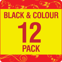 T007/ T008 Compatible Black & Colour 12 Pack + 3 x FREE T007 Blacks
