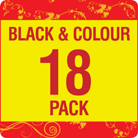 T0801/2/3/4/5/6 Compatible Black & Colour 18 Pack + 3 x FREE T0801 Blacks