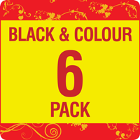 T050 / T052 Compatible Black & Colour Ink Cartridge 6 Pack + 2 x FREE T050 Blacks