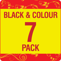BCI-3e BK/C/M/Y/PC/PM/PBk Compatible Black/Colour 7 Ink Cartridge Pack + 1 x FREE BCI-3e Black