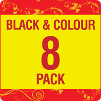 LC980BK/ LC980C/ LC980M/ LC980Y Compatible Black & Colour 8 Pack + 2 x FREE LC980 Blacks