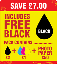45, 23 Compatible Black, Colour, Photo Paper Pack + 1 x FREE Black Cartridge SAVE £7.00