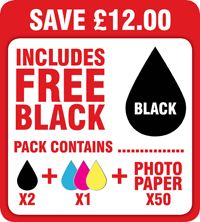 34/32, 35/33 Compatible Black, Colour & Photo Paper Pack + 1 x FREE Black Cartridge! SAVE £12.00