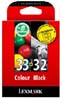 33 18C0033e / 32 18C0032e Lexmark Black &amp; Colour Ink Cartridge Pack