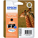 T0711 Original Epson High Capacity Twin Pack Black Ink Cartridge