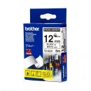 TZ-S231 Original Brother P-Touch Strong Adhesive Black on White Tape 12mm x 8m