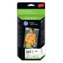HP CH082EE (364) Original Colour Ink Cartridges (C,M,Y) + 85 Sheets 250g 10x15cm Glossy Photo Paper