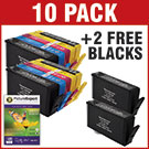 HP 364xl Compatible High Capacity Black &amp; Colour 10 Ink Cartridge Pack + 50 Sheets 240g 4"x6" Photo Paper + 2 x FREE Black Cartridge  SAVE &amp;pound; 24.92