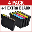 Epson T1291/2/3/4 (T1295) Compatible High Capacity Black &amp; Colour 4 Ink Cartridge Pack + 1 x EXTRA T1291 Black