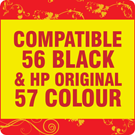 56 Compatible Black &amp; 57 Original HP Colour Pack SAVE &amp;pound;10.00