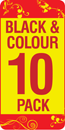 BCI-3e BK/ BCI-6 BK/ C/ M/ Y Compatible Black &amp; Colour 10 Ink Cartridge Pack  + 2 x FREE BCI-3e Blacks