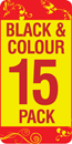 BCI-3e BK/ BCI-6 BK/ C/ M/ Y Compatible Black &amp; Colour 15 Ink Cartridge Pack  + 3 x FREE BCI-3e Blacks