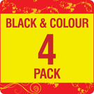 T0711/2/3/4  (T0891/2/3/4) Peach Compatible Black &amp; Colour Pack