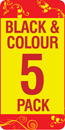 BCI-3e BK/ BCI-6 BK/ C/ M/ Y Compatible Black &amp; Colour 5 Ink Cartridge Pack + 1 x FREE BCI-3e Black