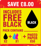 No.10 / 3947074 Compatible Black, Colour &amp; Photo Paper Pack + 1 x FREE Black Cartridge  SAVE &amp;pound;8.00