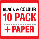 HP 364xl Compatible High Capacity Black &amp; Colour 10 Ink Cartridge Pack + 50 Sheets 240g 4"x6" Photo Paper + 2 x FREE Black Cartridge  SAVE &amp;pound; 24.92
