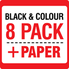 Lexmark 100xl Bk/C/M/Y x2, 8 pack Compatible High Yield Ink Cartridges + 50 Sheets 240g 4"x6" Photo Paper  SAVE &pound; 15.82