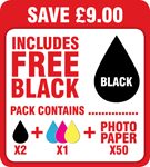 No.10 / 3947074 Compatible Black, Colour &amp; Photo Paper Pack + 1 x FREE Black Cartridge! SAVE &amp;pound;9.00