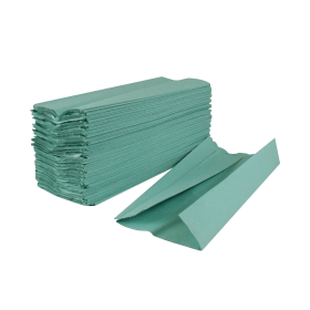 2Work C Fold Hand Towels 248mm x 217mmmm 1 Ply Green 2880 Pack 370759 F