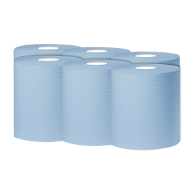 2Work Centrefeed Roll 300m 1 Ply Blue 6 Pack 370754 F